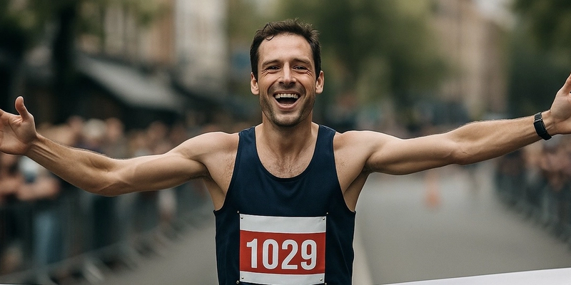 Runner at finish line
