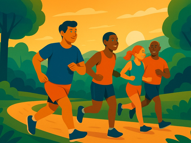 A group of runners