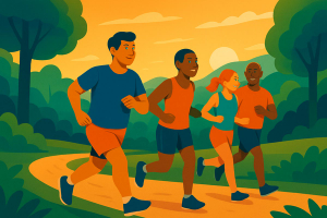 A group of runners