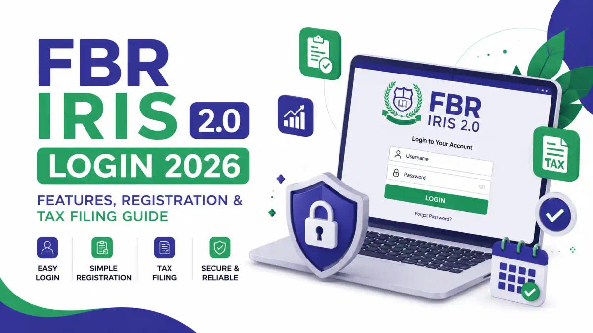 FBR IRIS 2.0 Login 2026 featuring tax registration, secure login, and online tax filing guide