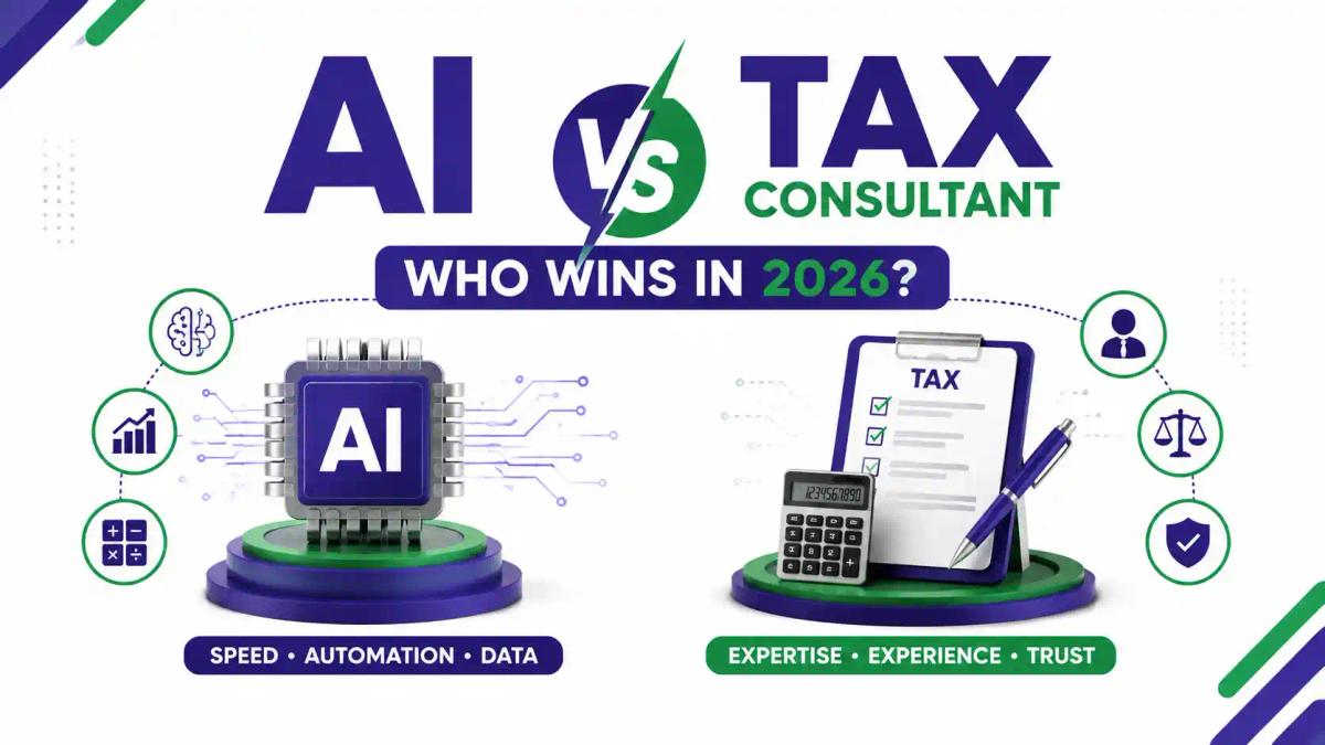 AI vs Tax Consultant 2026 comparison illustration