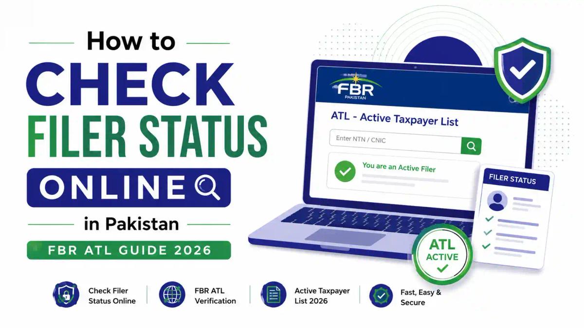 How to Check Filer Status Online in Pakistan using the FBR Active Taxpayers List (ATL) Portal – Complete Guide 2026