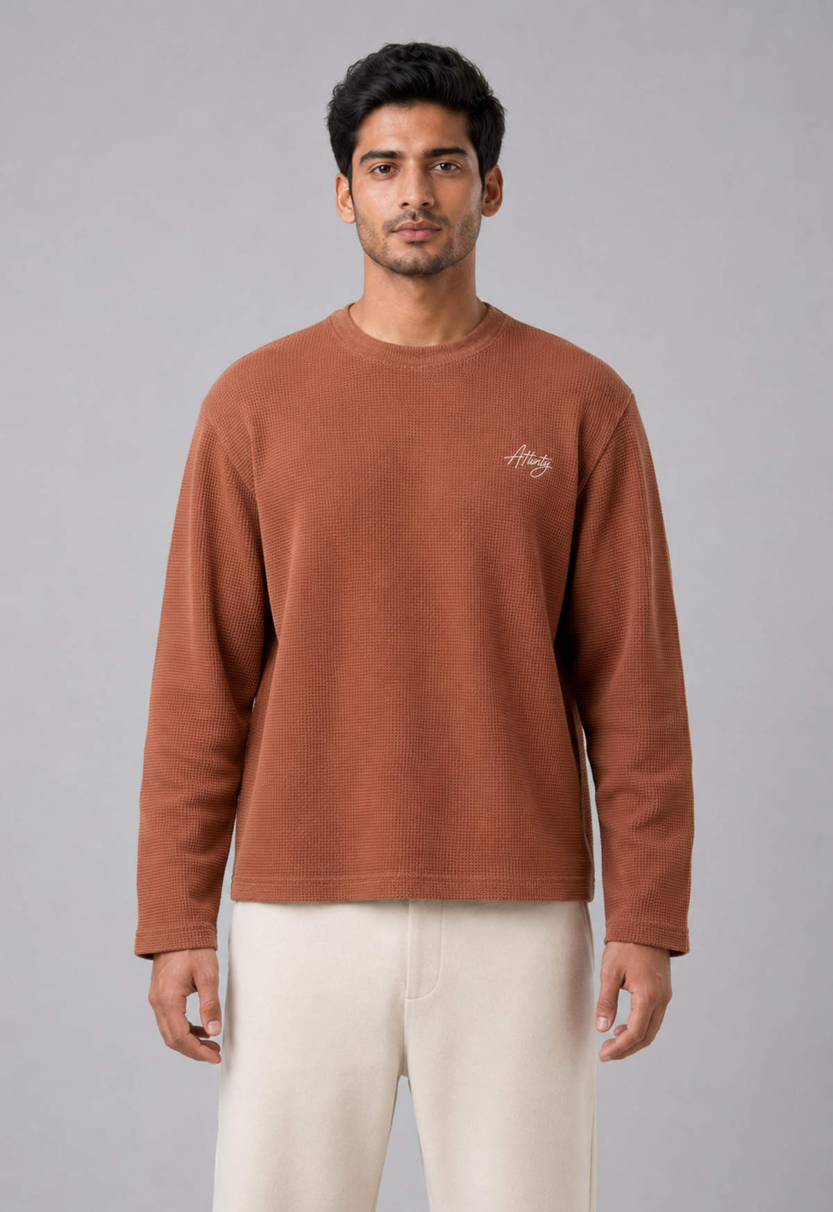 Core Waffle Full Sleeve — Brown - View 2