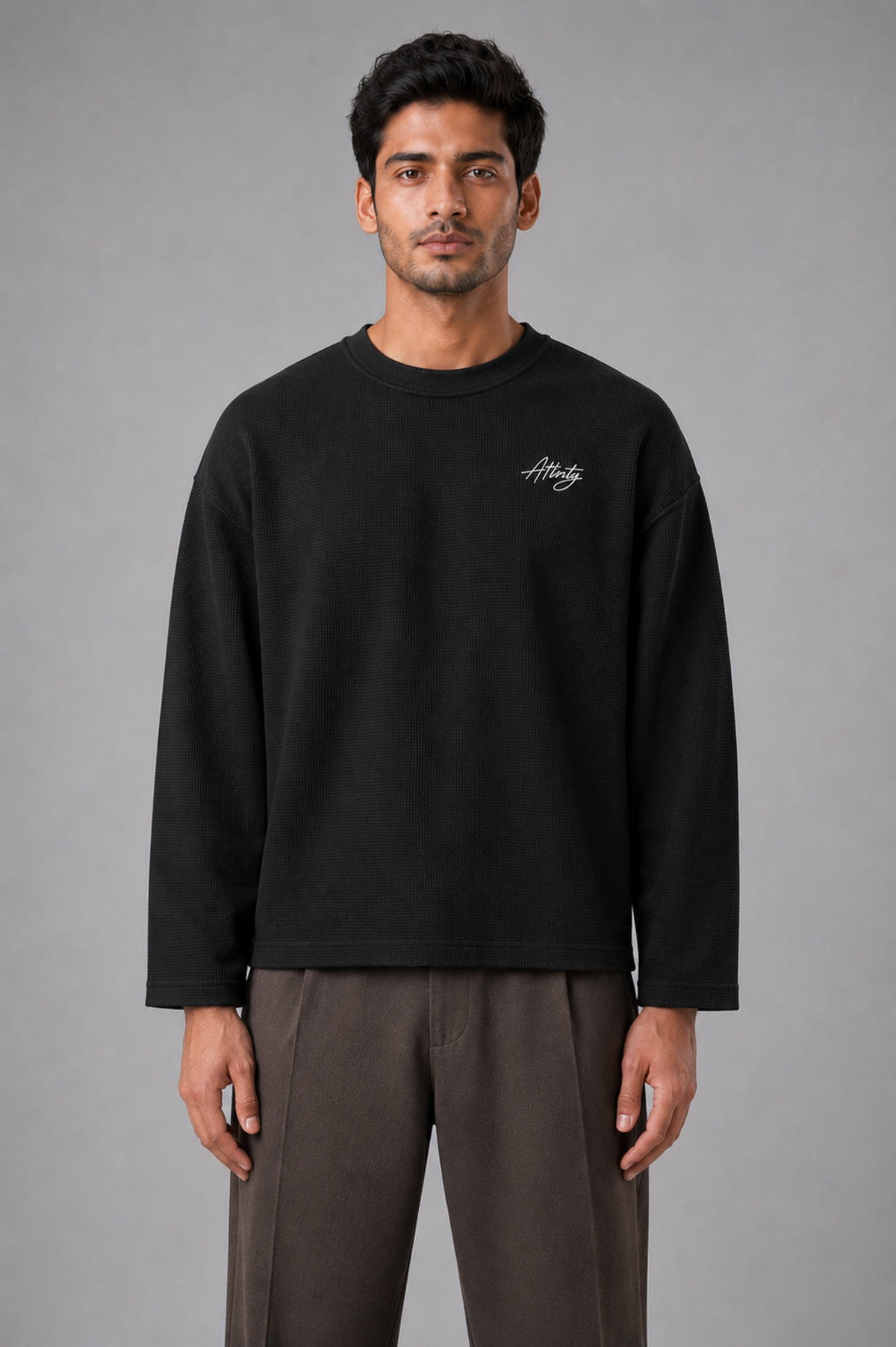 Core Waffle Full Sleeve — Black - View 2