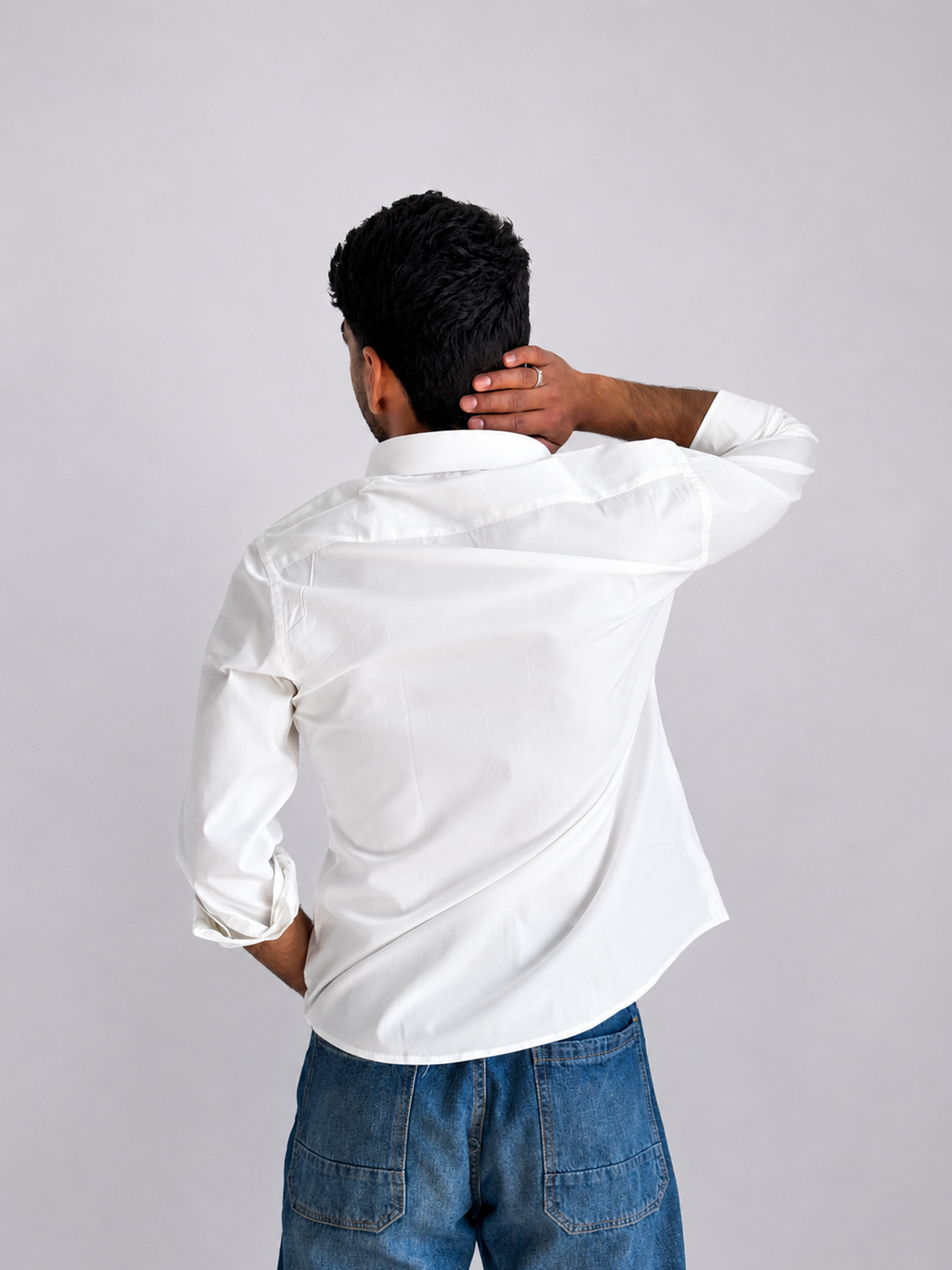 Men’s Premium Cotton Relaxed Fit Shirt – Solid White | Attirity