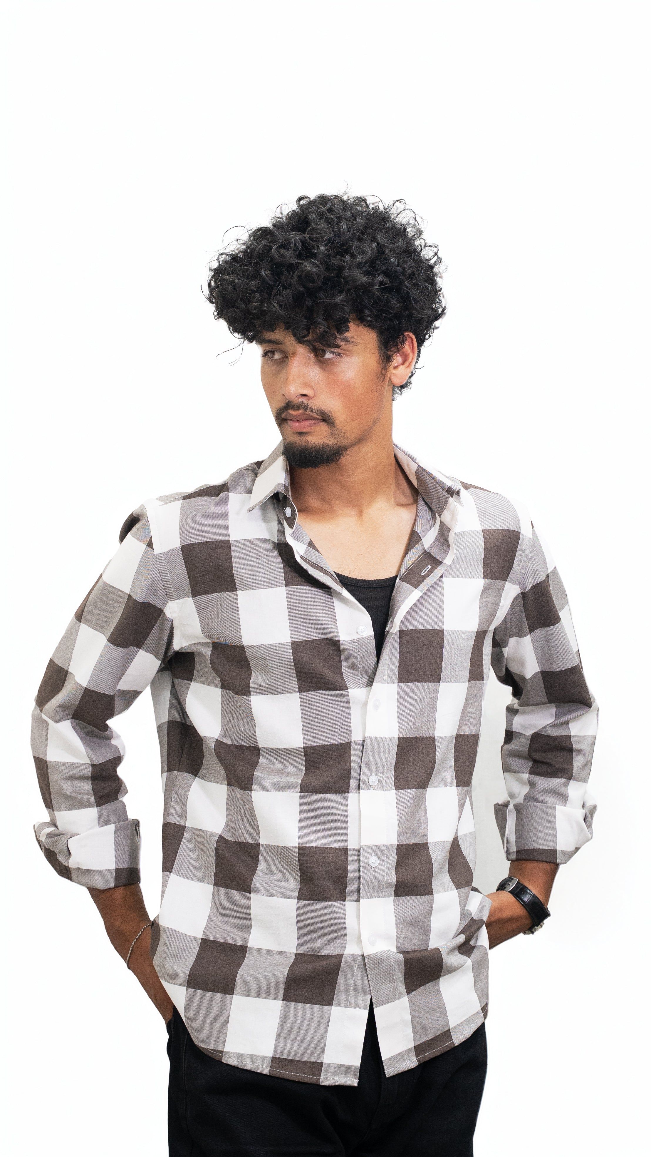 Brownstone — Brown & White Checkered Shirt