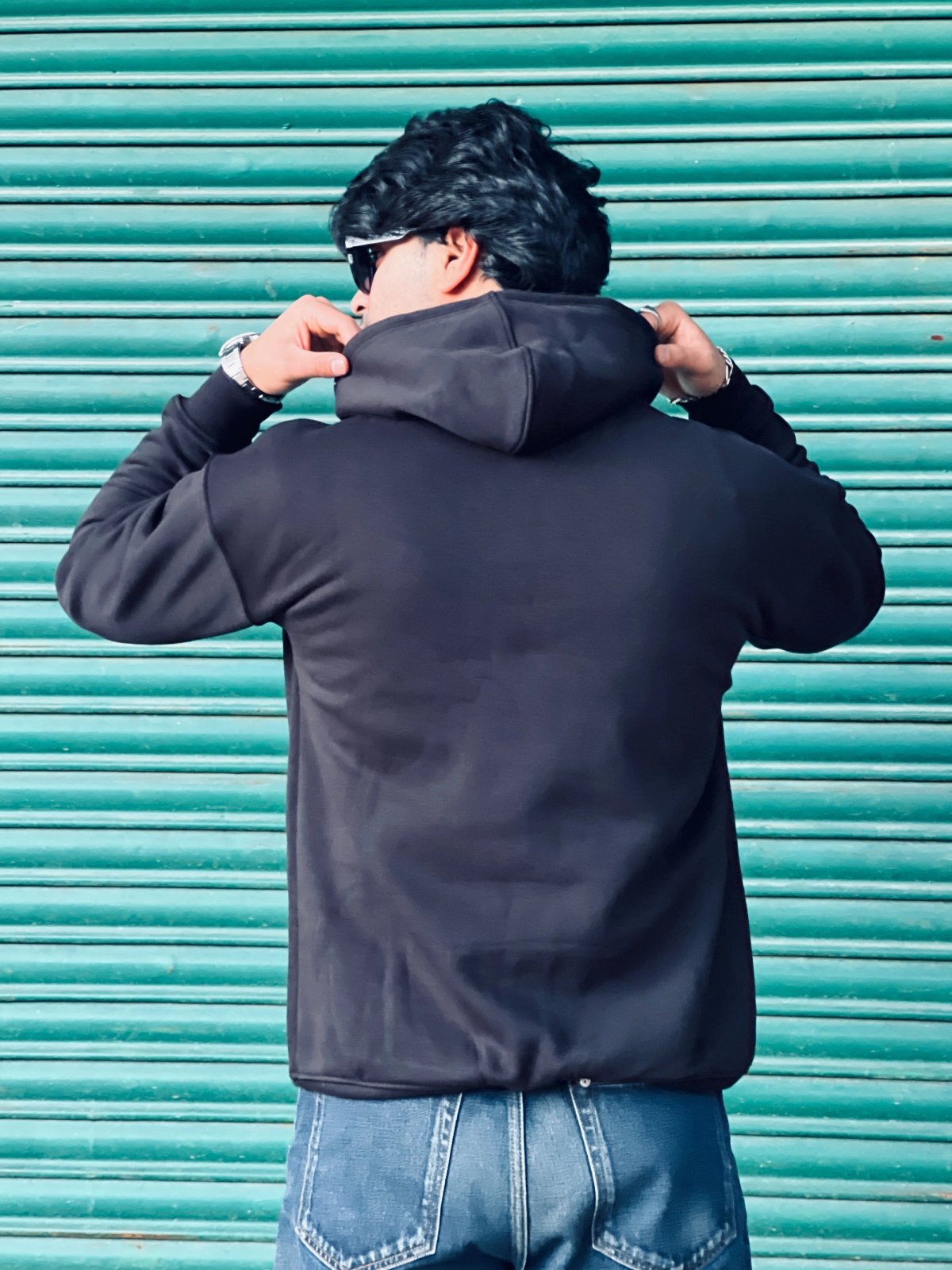 Noir Solid Hoodie - View 4