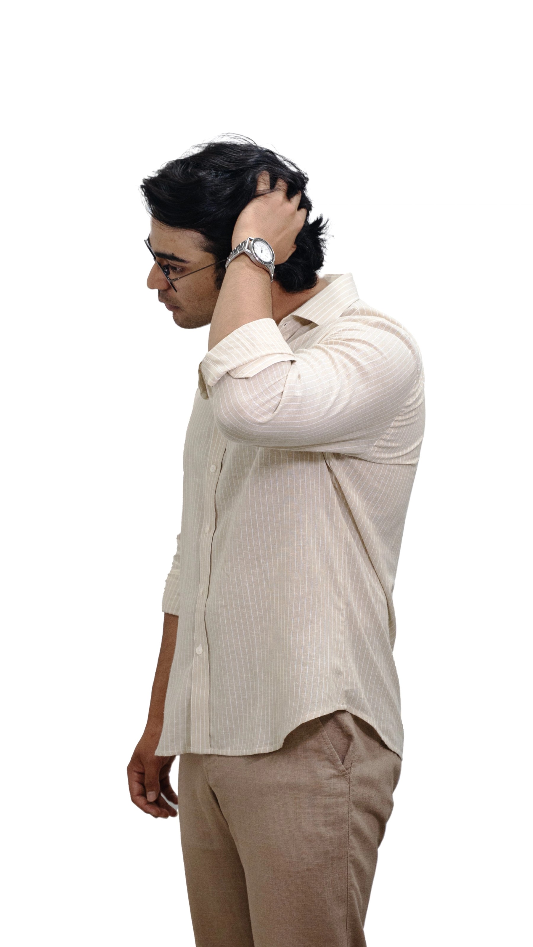 Sandline — Beige Striped Shirt