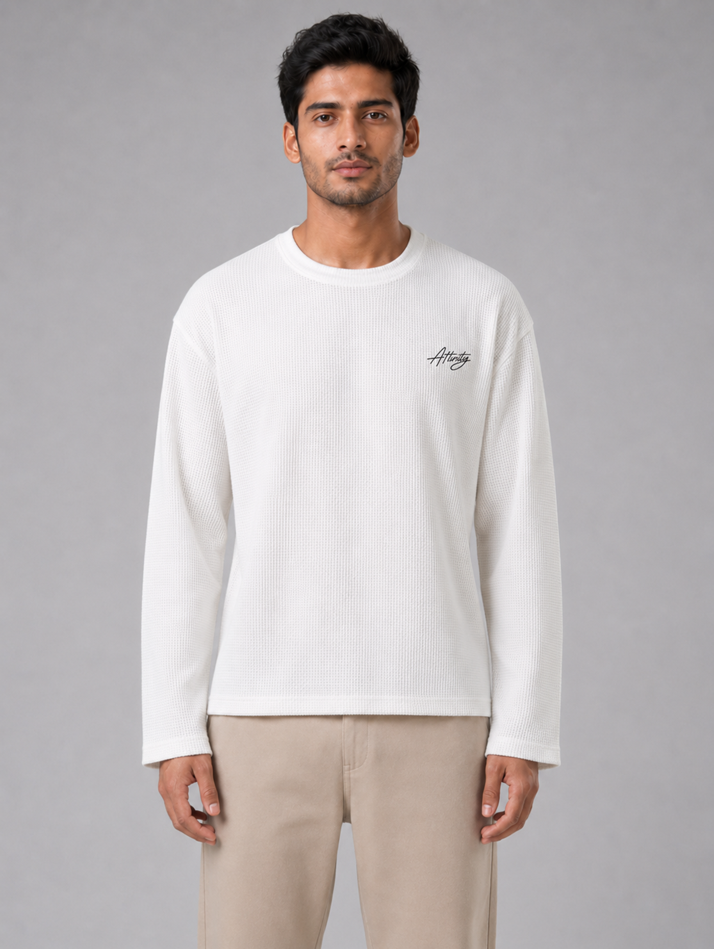 Core Waffle Full Sleeve — Off-White