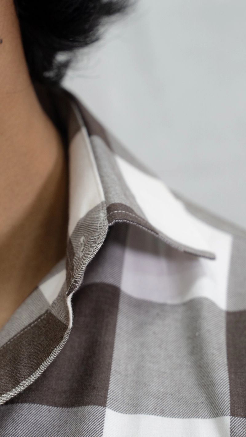 Brownstone — Brown & White Checkered Shirt - View 6