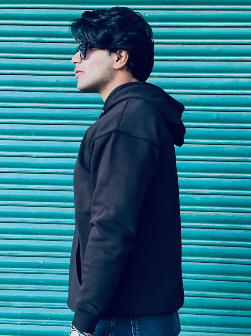 Noir Solid Hoodie - View 3