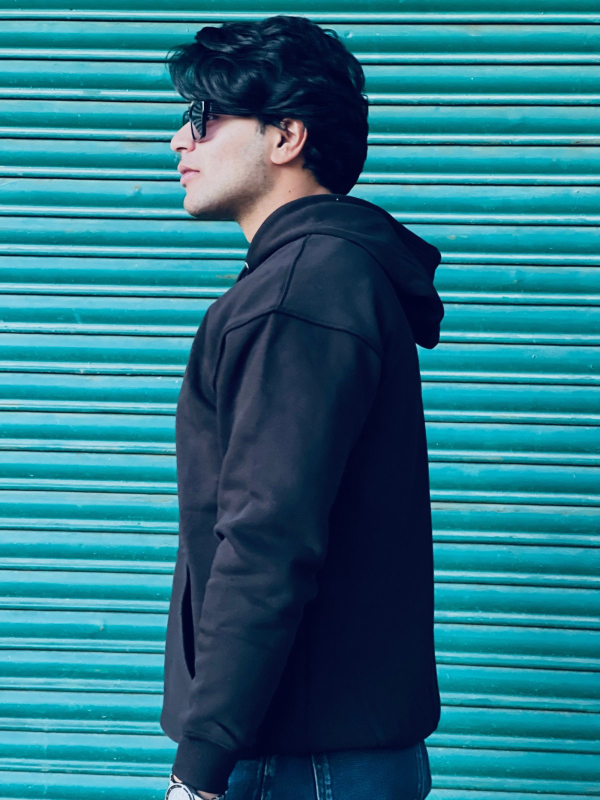 Noir Solid Hoodie - View 3