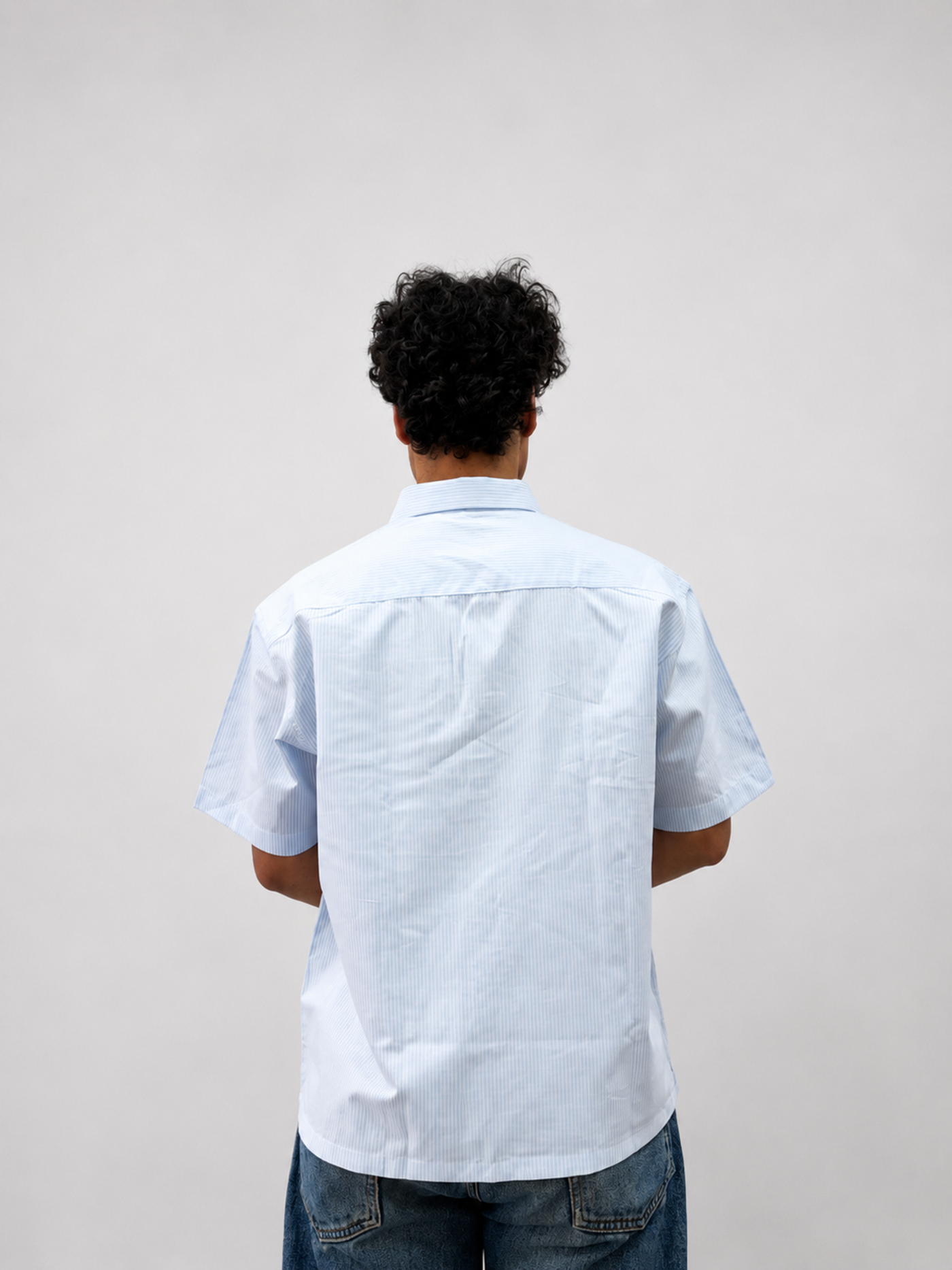 Blue Striped Oxford Boxy Shirt