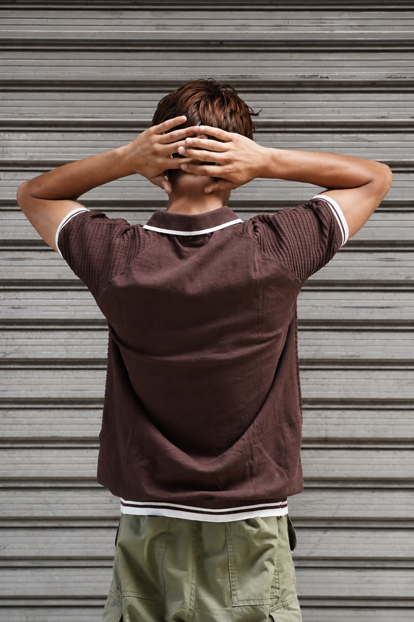 Espresso Textured Zip Polo