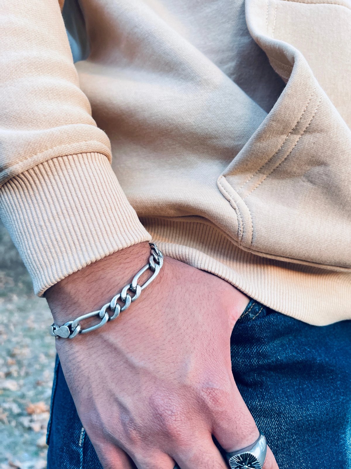 Ecru Solid Hoodie - View 4