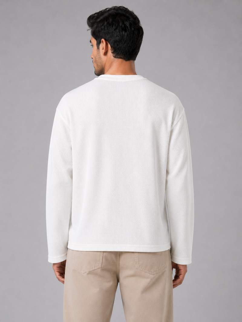 Core Waffle Full Sleeve — Off-White - View 3