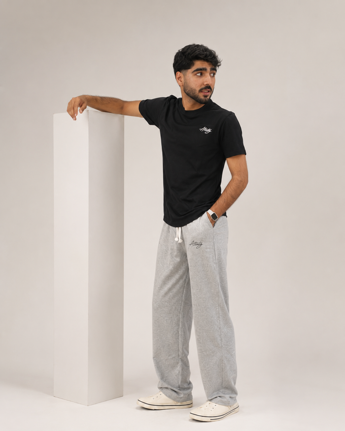 Grey Cotton Relax Fit Trousers Alternate