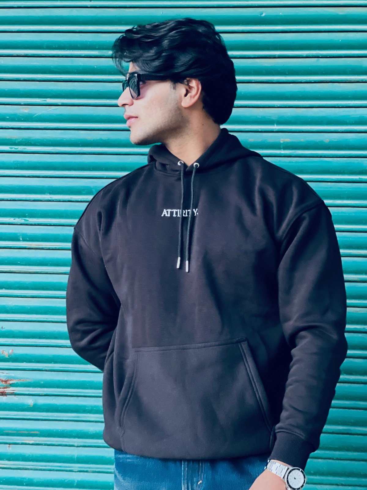 Noir Solid Hoodie - View 2