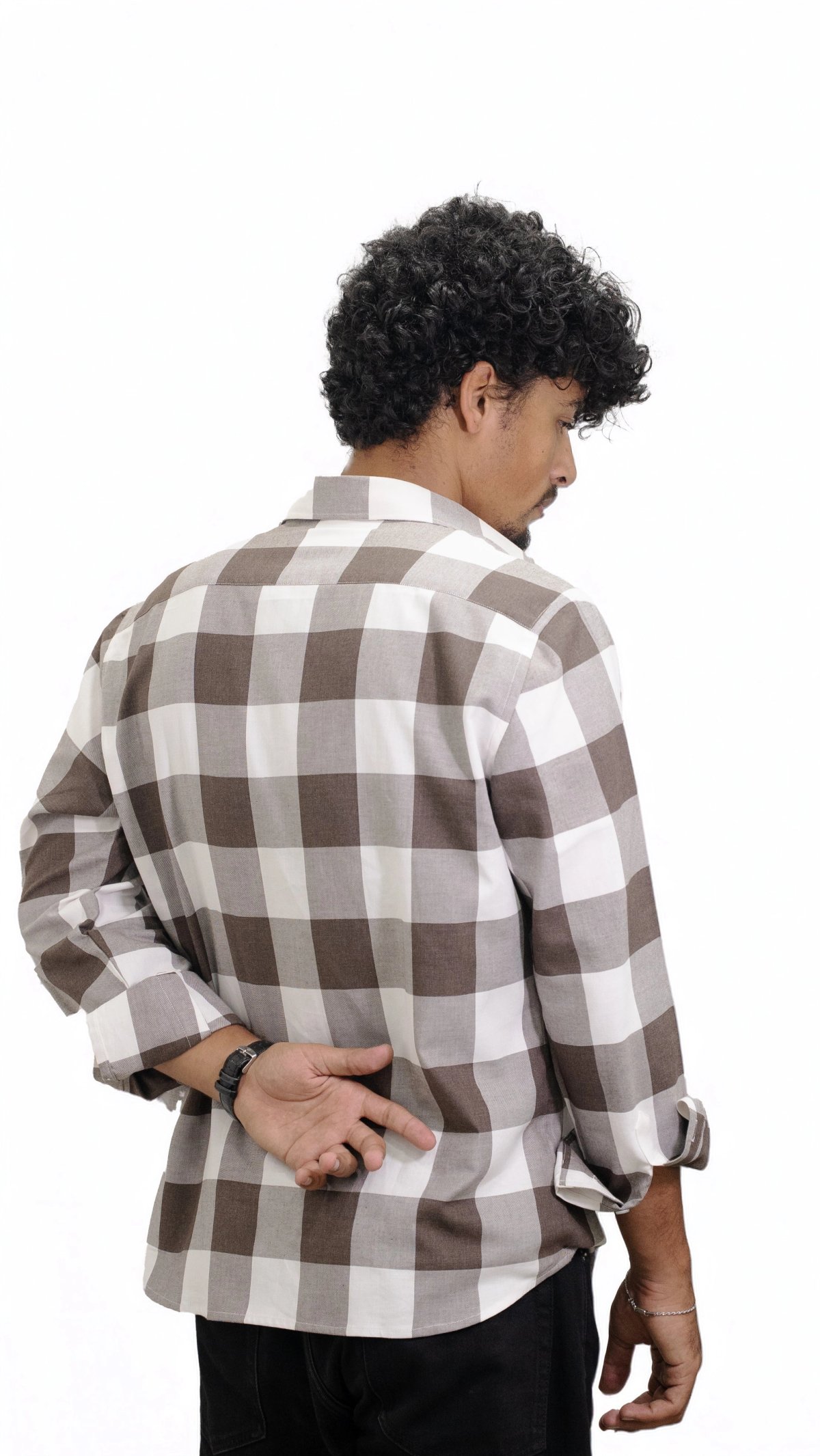 Brownstone — Brown & White Checkered Shirt - View 3