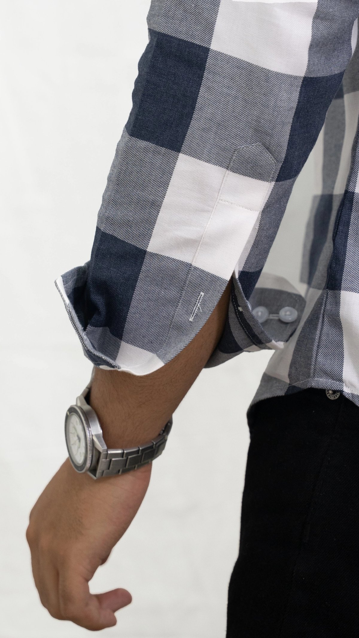 Steelshade — Grey & White Checkered Shirt - View 5