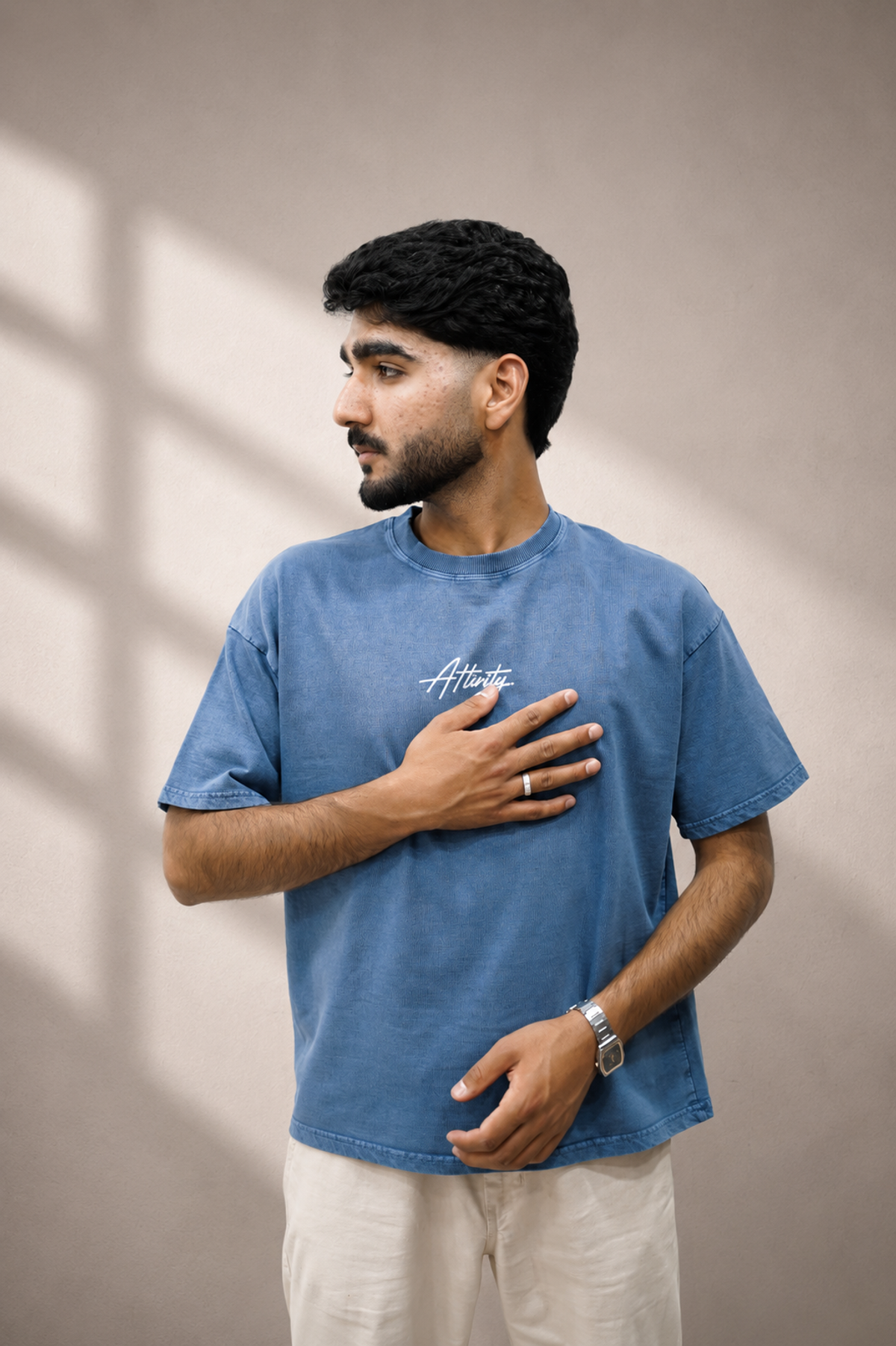 Denim Wash Boxy Fit T-Shirt - View 3