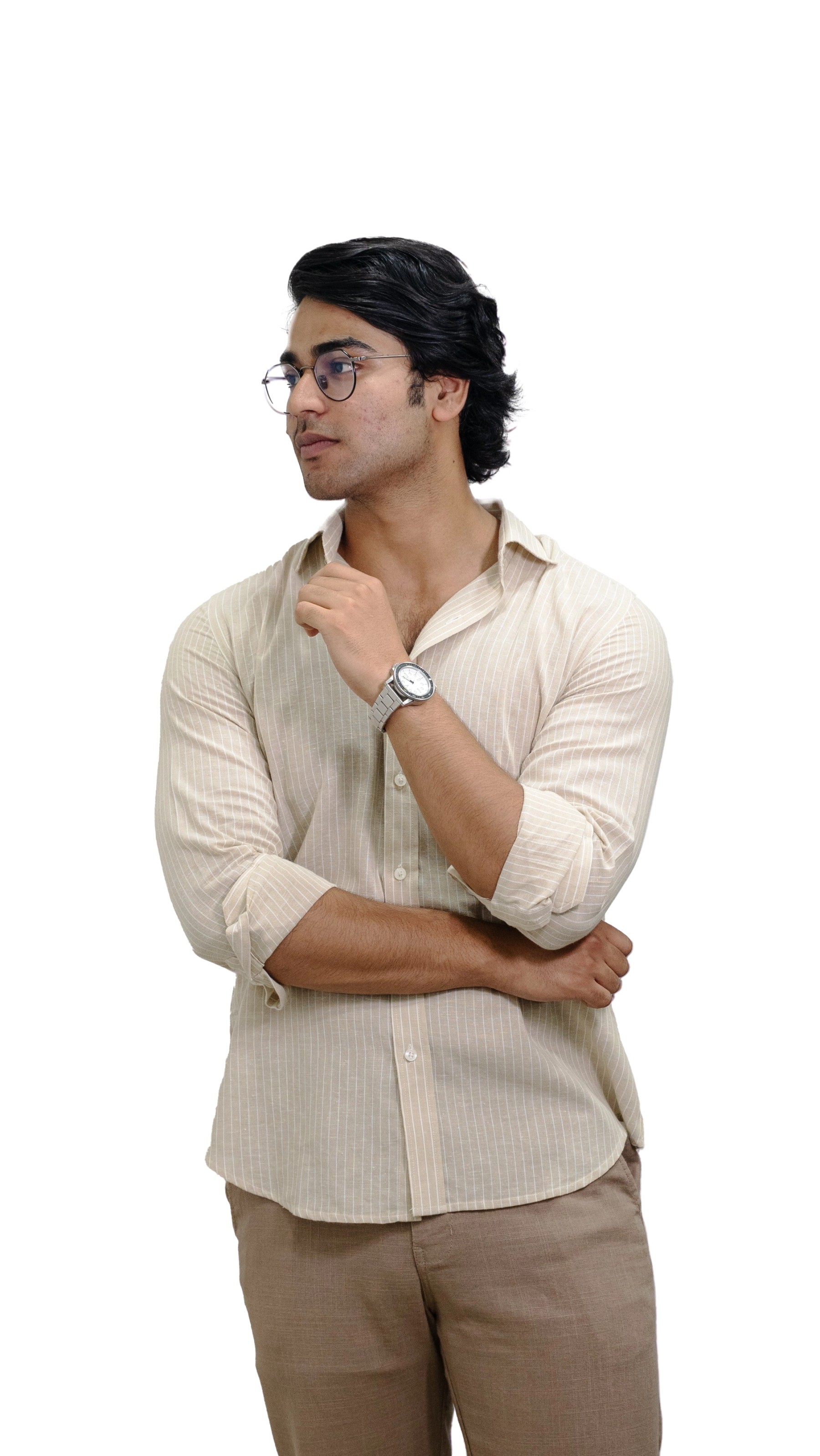 Sandline — Beige Striped Shirt