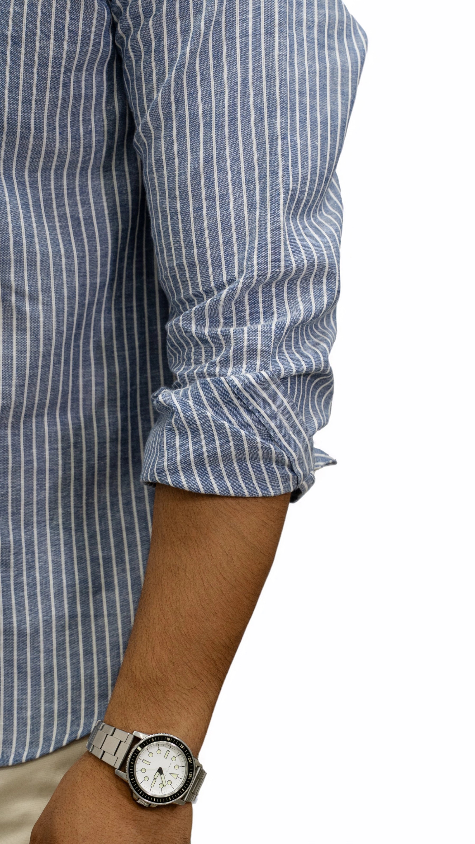 Oceanline — Dusty Blue Striped Shirt