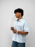 Blue Striped Oxford Boxy Shirt