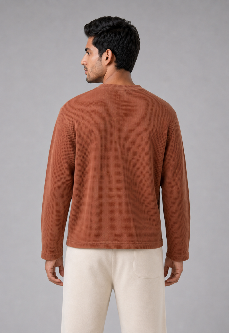 Core Waffle Full Sleeve - Brown - View 3