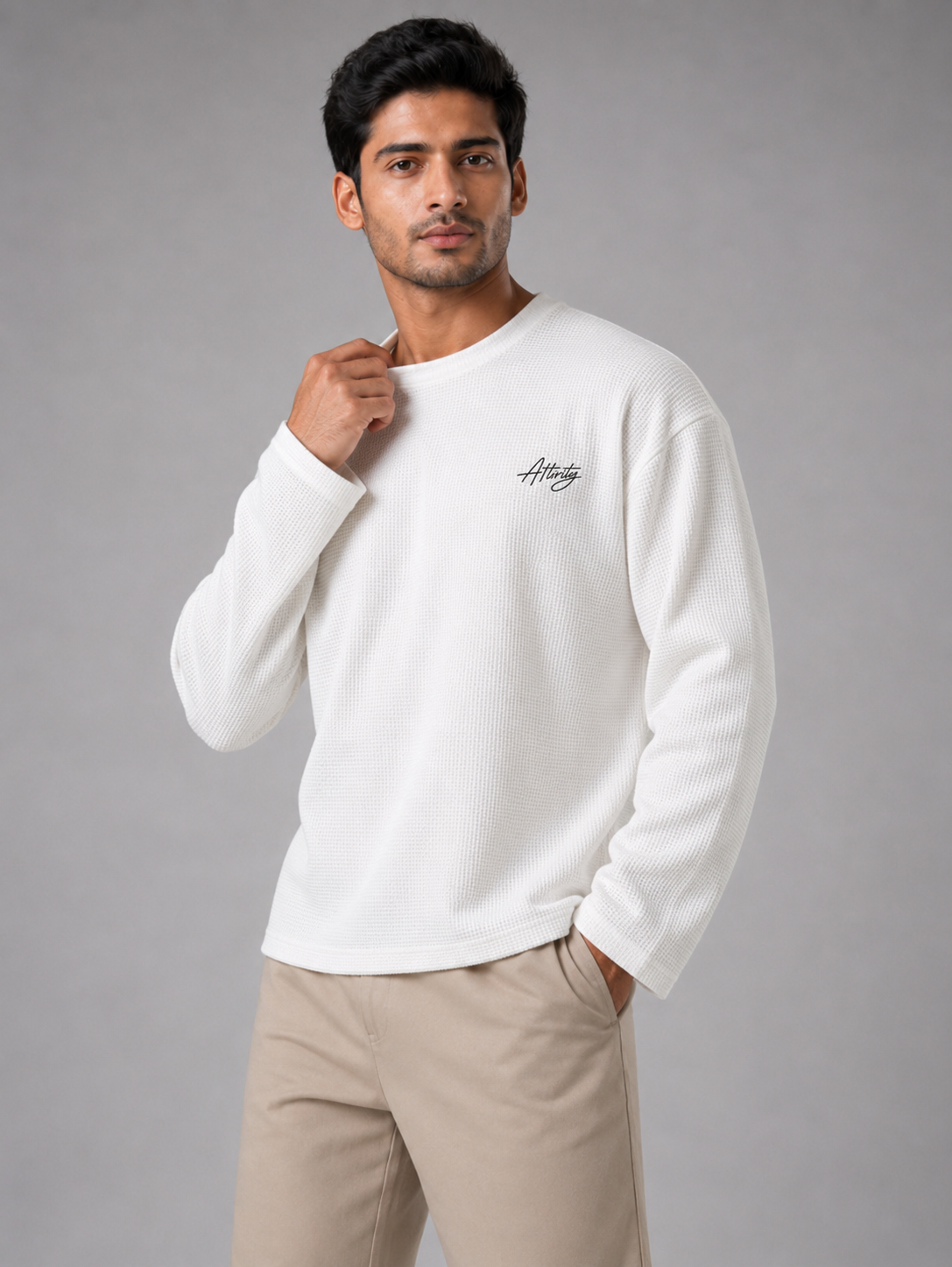 Core Waffle Full Sleeve — Off-White