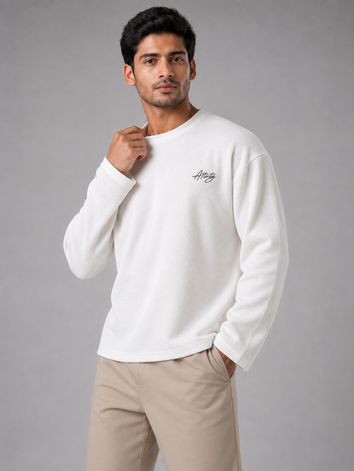 Core Waffle Full Sleeve — Off-White