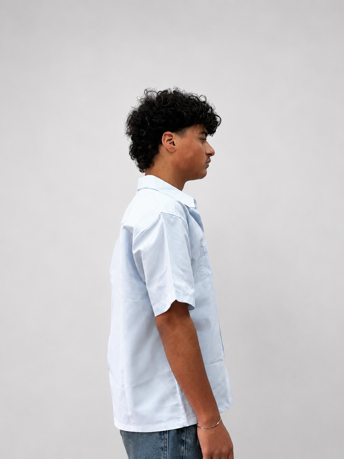 Blue Striped Oxford Boxy Shirt Alternate