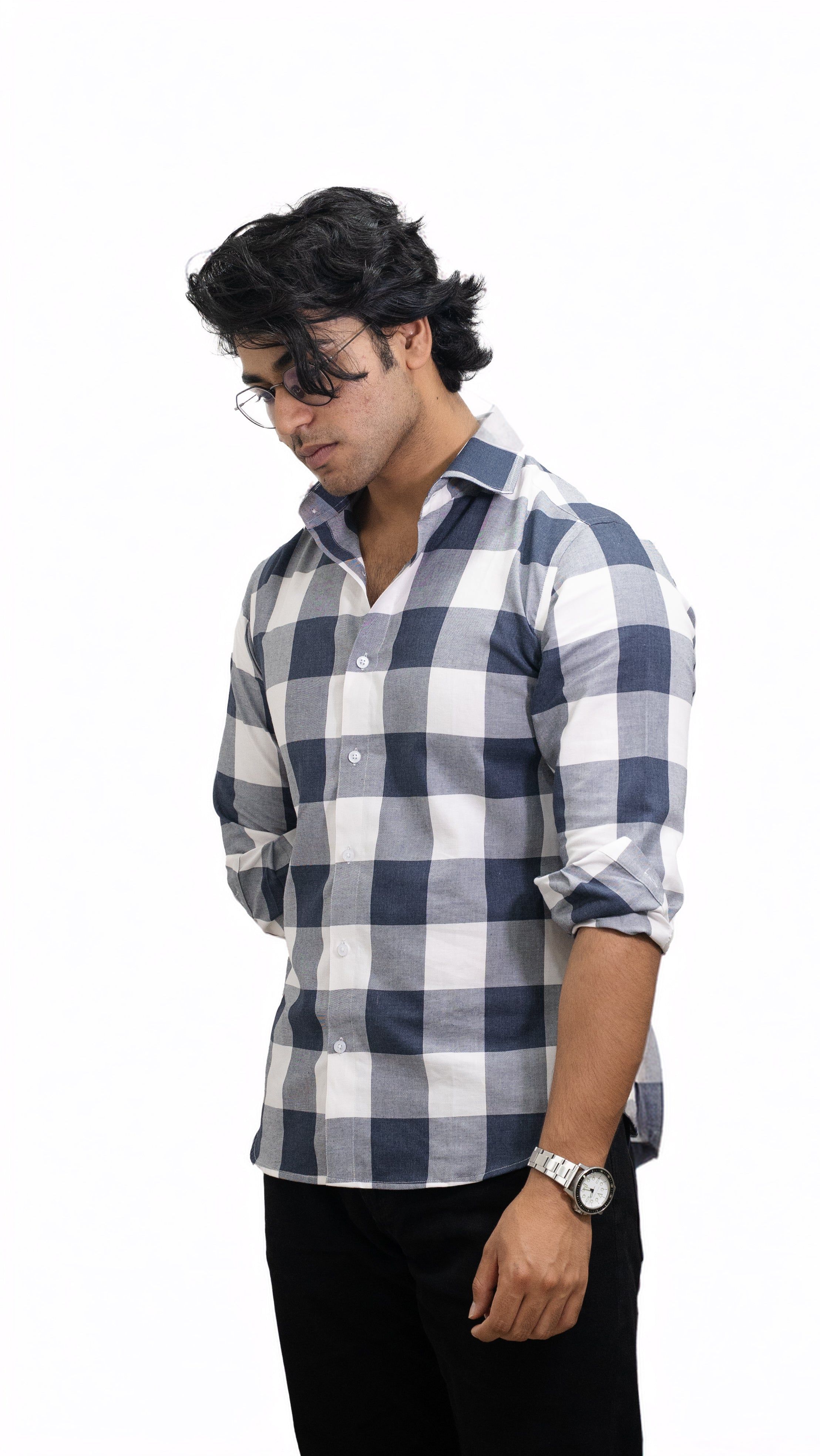 Steelshade — Grey & White Checkered Shirt