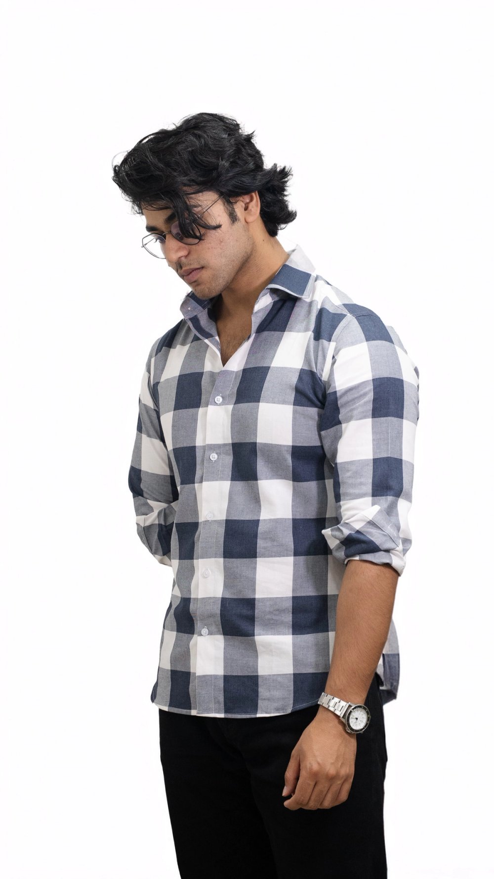 Steelshade — Grey & White Checkered Shirt