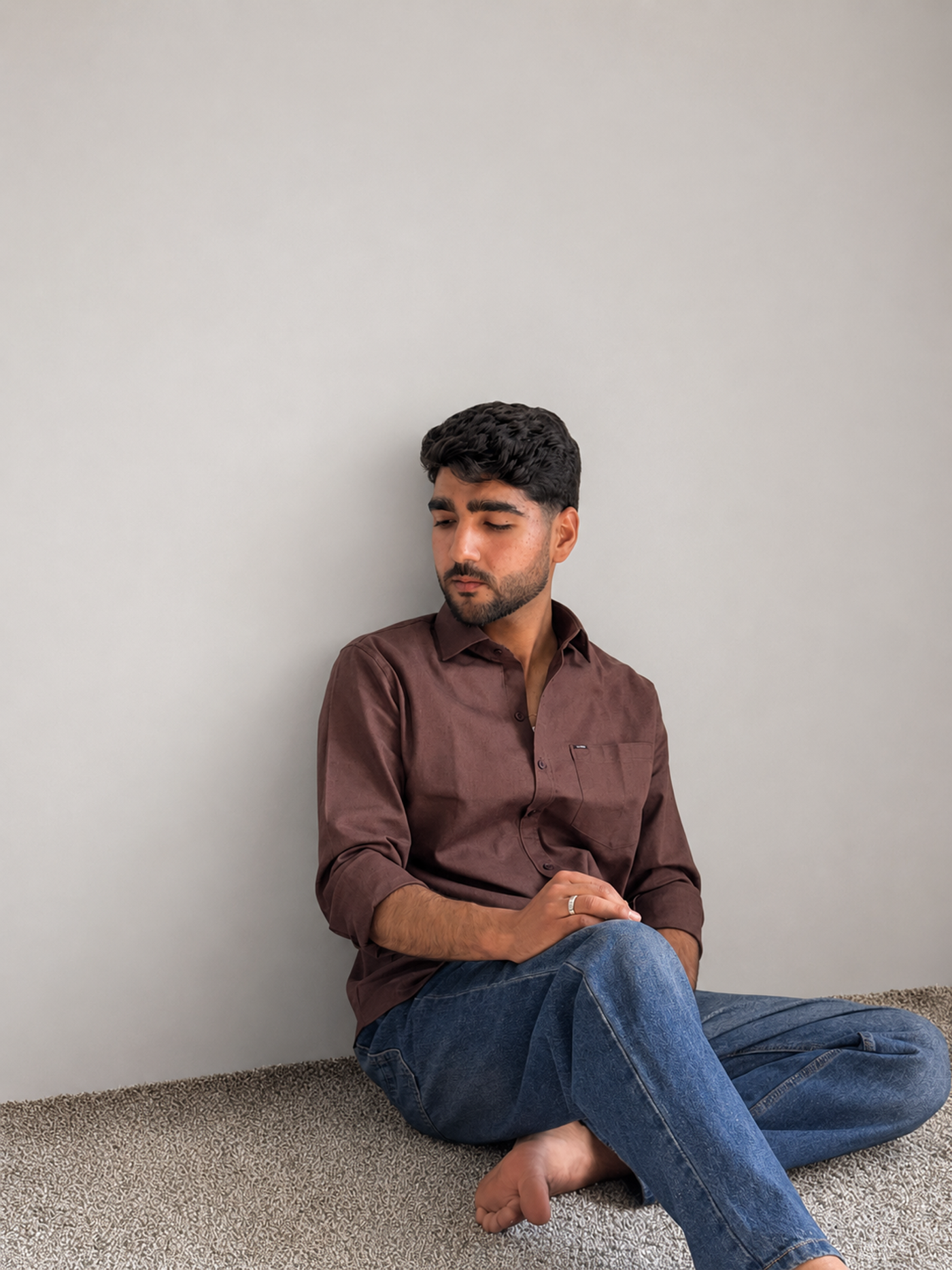 Men’s Premium Pure Linen Relaxed Shirt – Chocolate Brown | Attirity