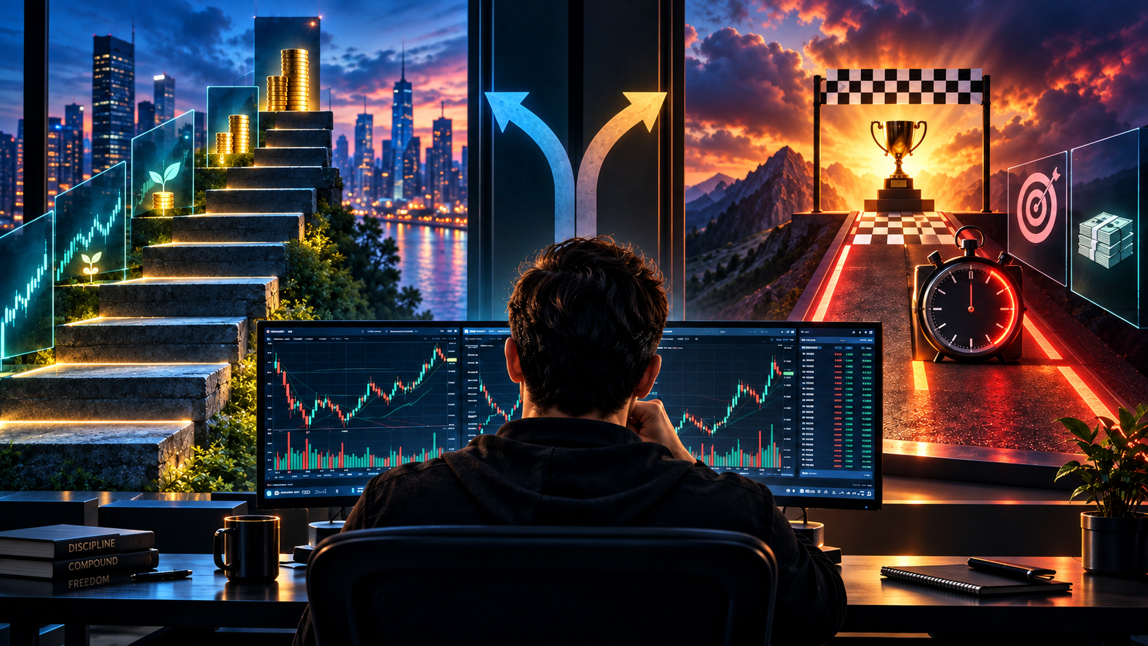 Trader deciding on path to take