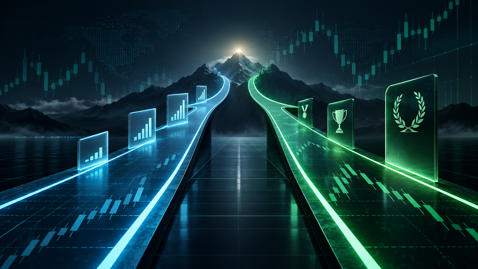 Profitability Pathway with neon lighting
