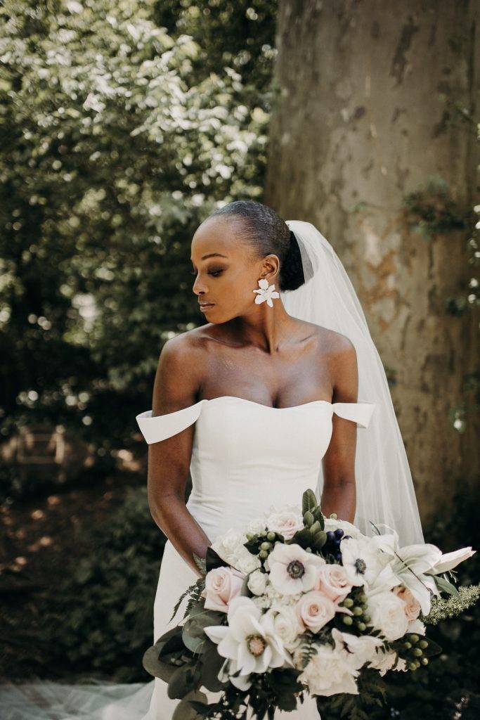 Bride portrait at nyc wedding in central park
