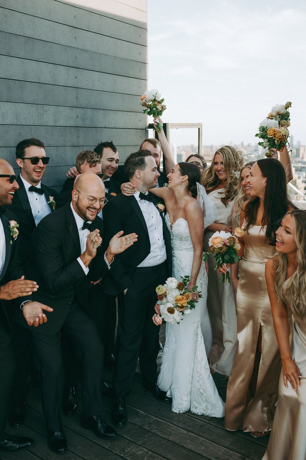 Wedding ceremony on top of the william vale in brooklyn