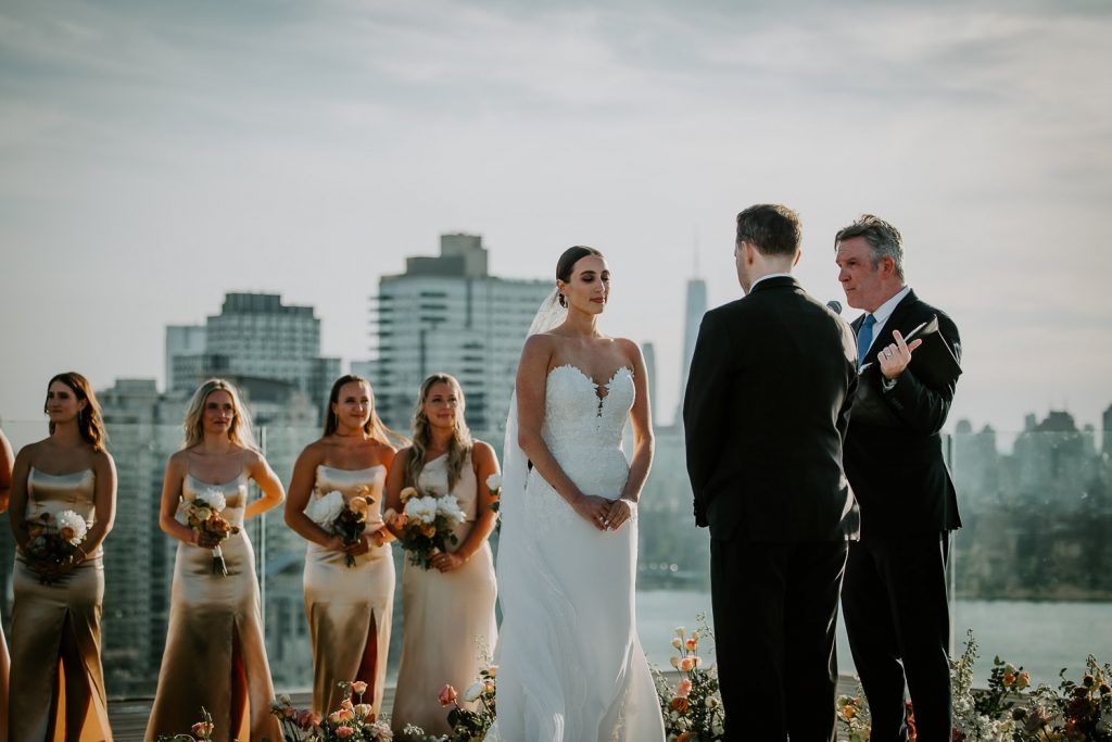 Wedding ceremony on top of the william vale in brooklyn