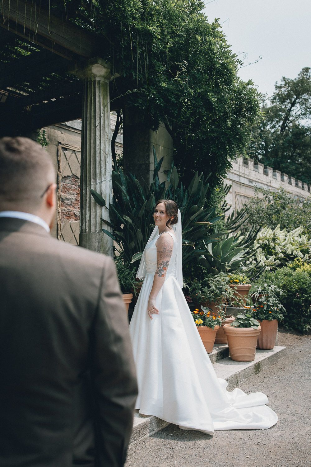 Bride and groom at tuscany italy wedding