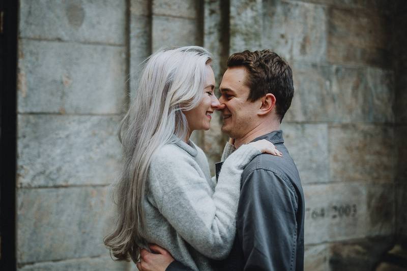 Fall engagement session in cobble hill brooklyn