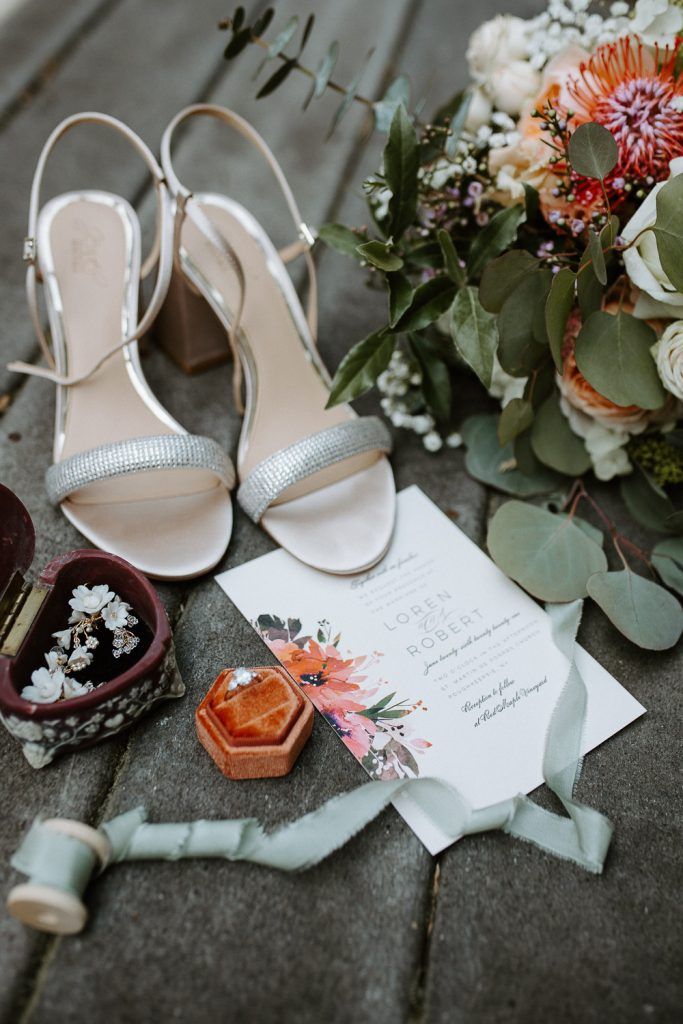 Bride's accessories before hudson valley wedding