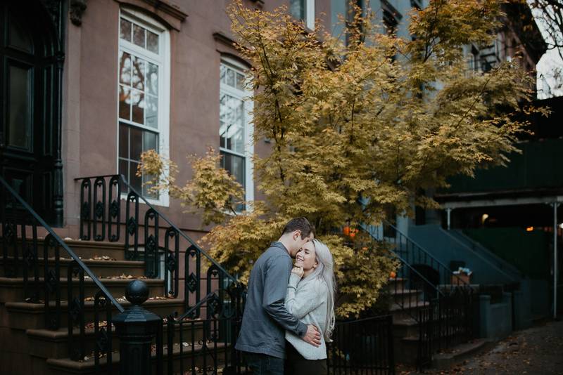 Fall engagement session in cobble hill brooklyn