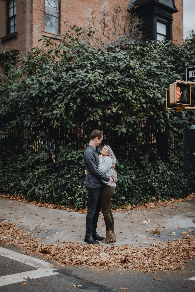 Fall engagement session in cobble hill brooklyn