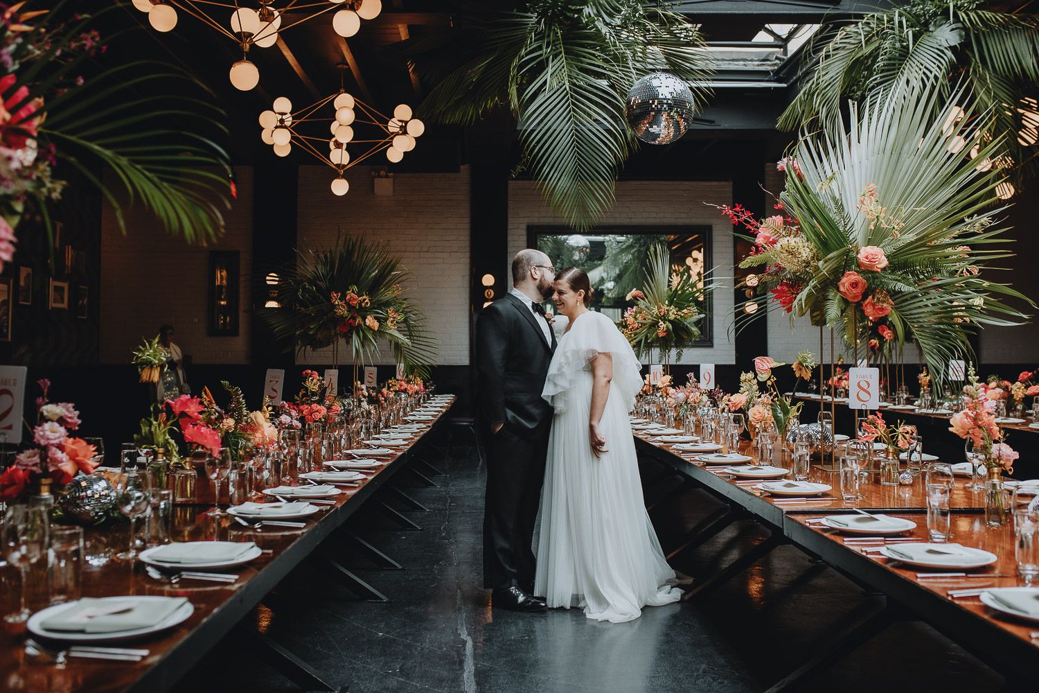 Tropical themed wedding at 501 union in brooklyn