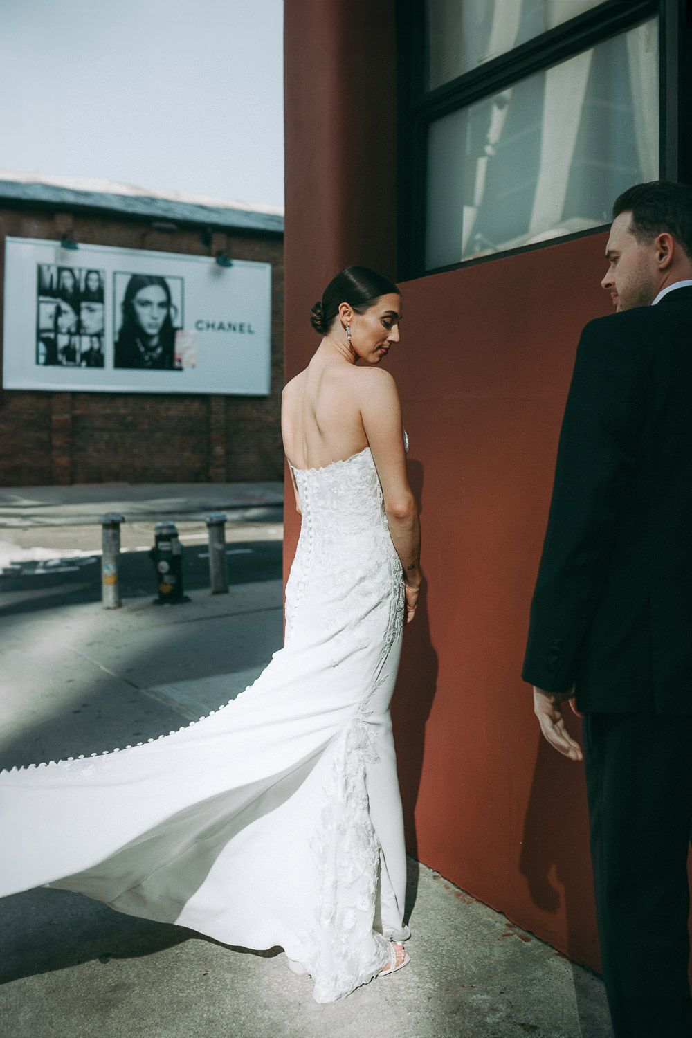 Bride and groom portrait at brooklyn wedding at the william vale