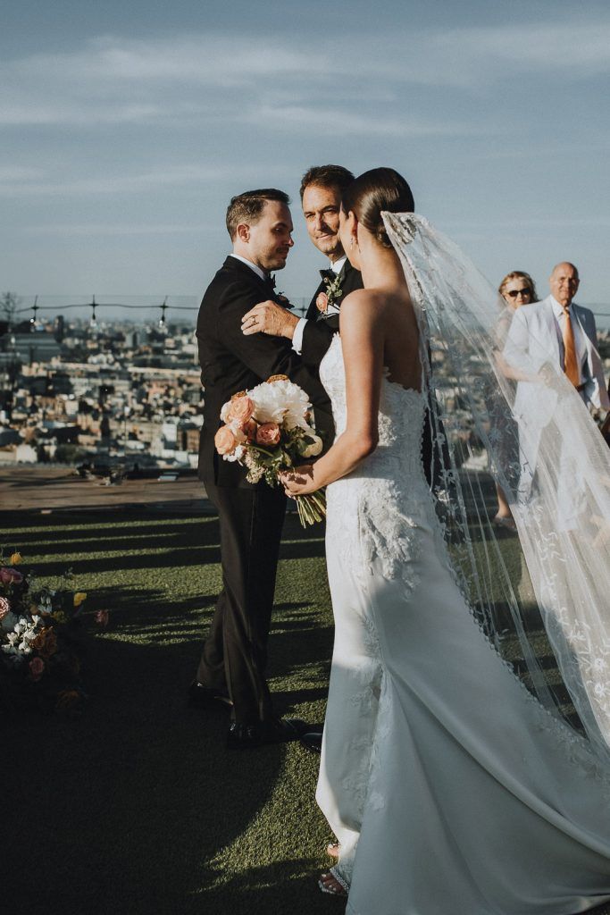 Wedding ceremony on top of the william vale in brooklyn
