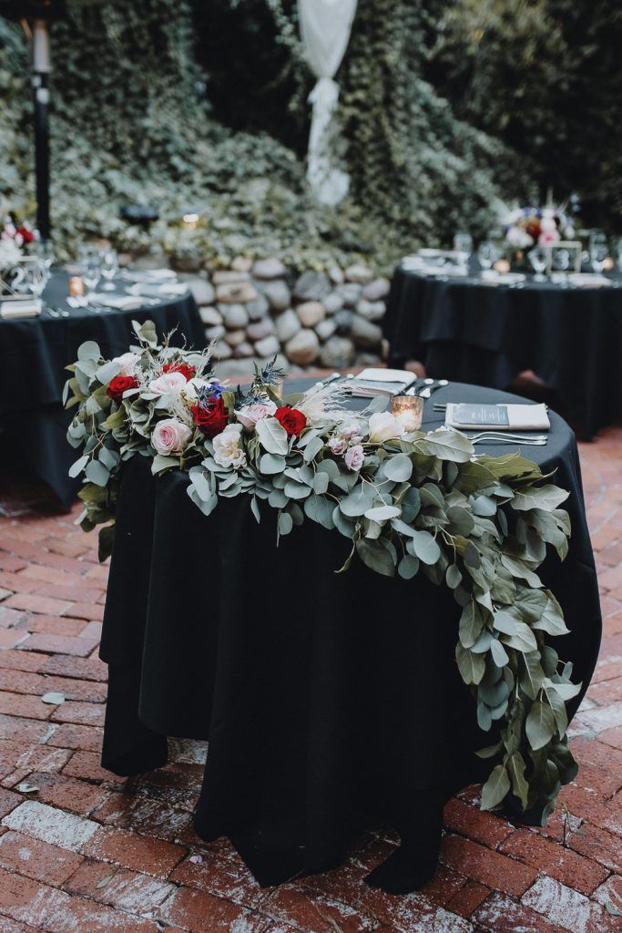 Table decor at los angeles wedding in topanga canyon