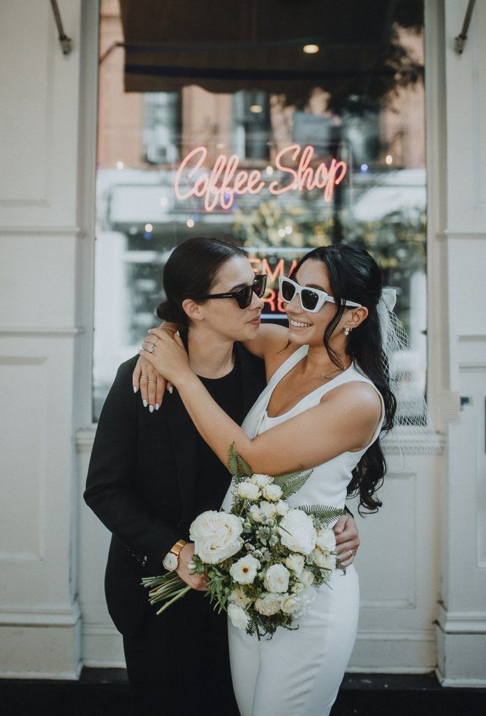 NYC elopement of lesbian couple - by Lucie B. Photo brooklyn wedding photographer